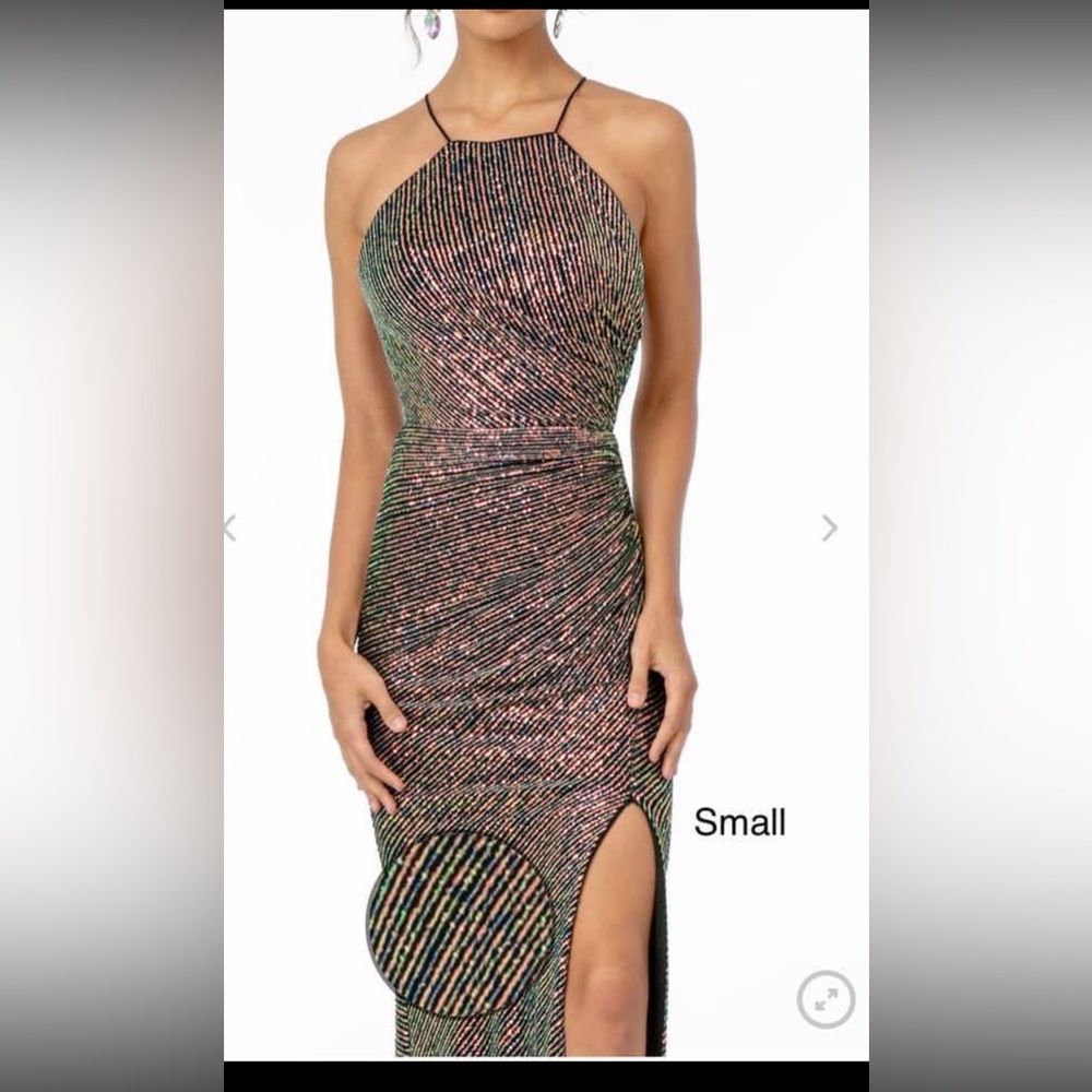 Elegant Multicolor Halter Dress